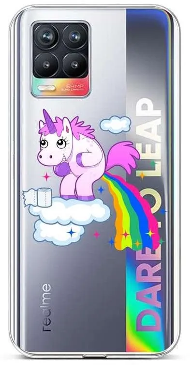 Kryt na mobil TopQ Realme 8 silikón Rainbow Disaster 61566