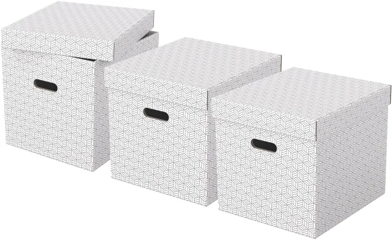 Archivačná krabica ESSELTE Home, kubická, 32 x 31.5 x 36.5 cm, biela - set 3 ks