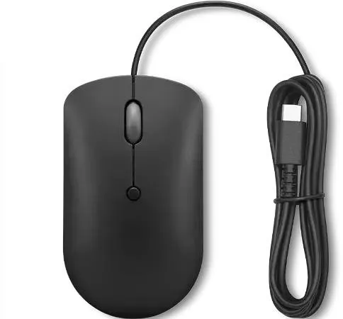 Myš Lenovo 400 USB-C Wired Compact Mouse, drôtová, optická, symetrická, pripojenie cez US