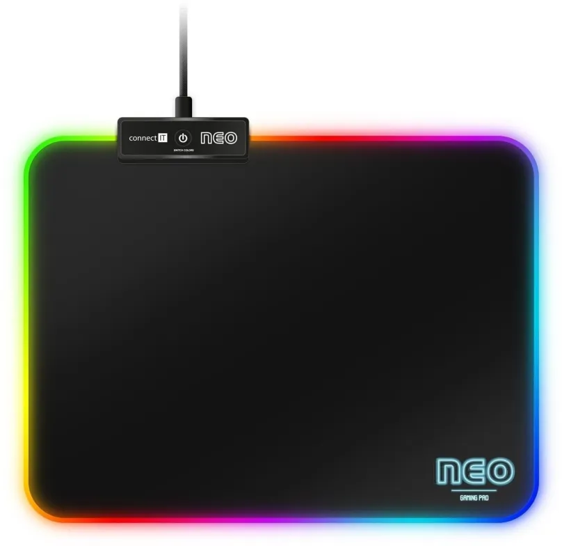 Herná podložka pod myš CONNECT IT CMP-3100-SM NEO RGB, čierna