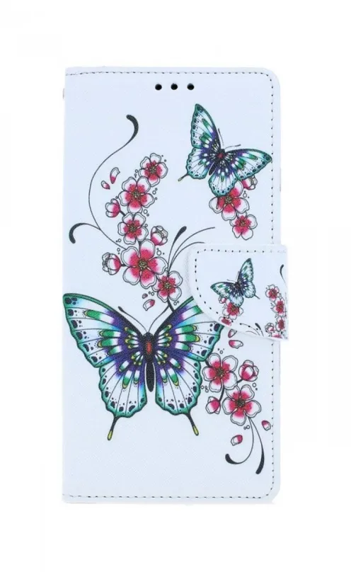 Puzdro na mobil TopQ Xiaomi Redmi Note 8 Pre knižkové Motýliky s kvetinou 54648