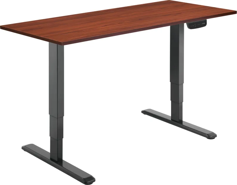 Výškovo nastaviteľný stôl AlzaErgo Table ET1 NewGen čierny + doska TTE-01 140x80cm hnedá dyha