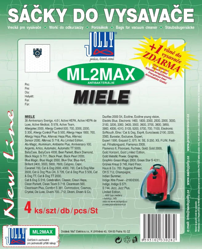 Vrecká do vysávača Vrecká do vysávača ML2 MAX - textilné - vôňa Cherry