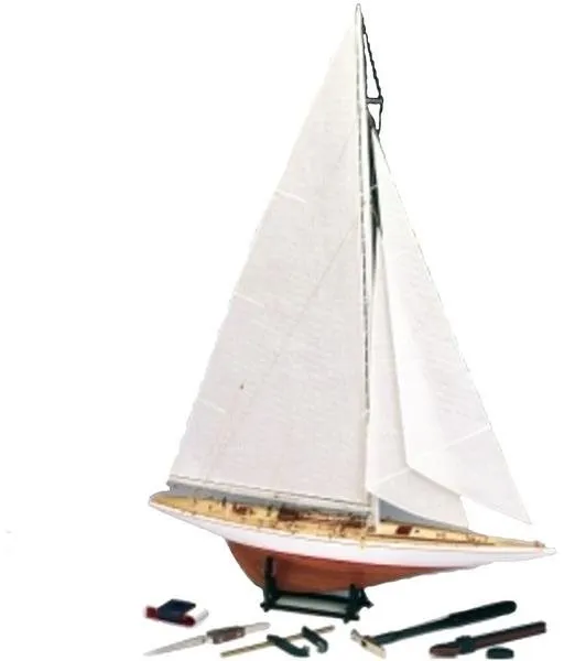 Model lode AMATI Rainbow plachetnica 1934 1:80 kit s hotovým trupom