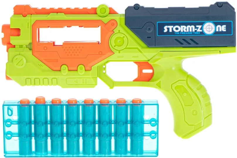 Detská pištoľ KIK Puška Storm Zone s ochrannými okuliarmi + 18 nábojov zelená