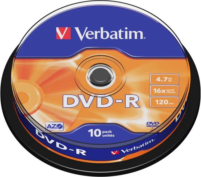 Médiá VERBATIM DVD-R AZO 4,7 GB, 16x, spindle 10 ks