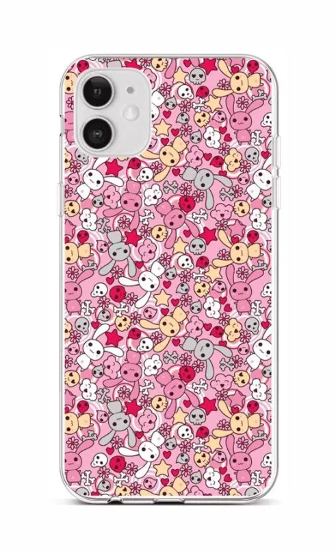Kryt na mobil TopQ iPhone 12 silikón Pink Bunnies 55318