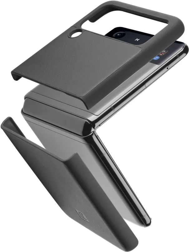 Kryt na mobil Cellularline Fit Duo pre Samsung Galaxy Z Flip4 PU koža čierny