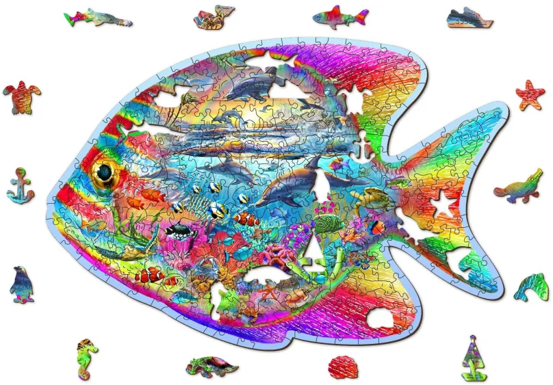 Puzzle Woden City Drevené puzzle Čarovná ryba 250 dielikov eko