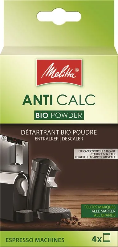 Odvápňovač Melitta ANTI CALC (4x40g), Melitta ANTI CALC Práškový bio-odvápňovač pre espres