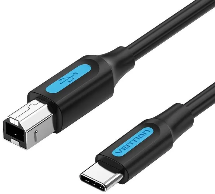 Dátový kábel Vention USB-C 2.0 to USB-B Printer 2A Cable 0.5M Black