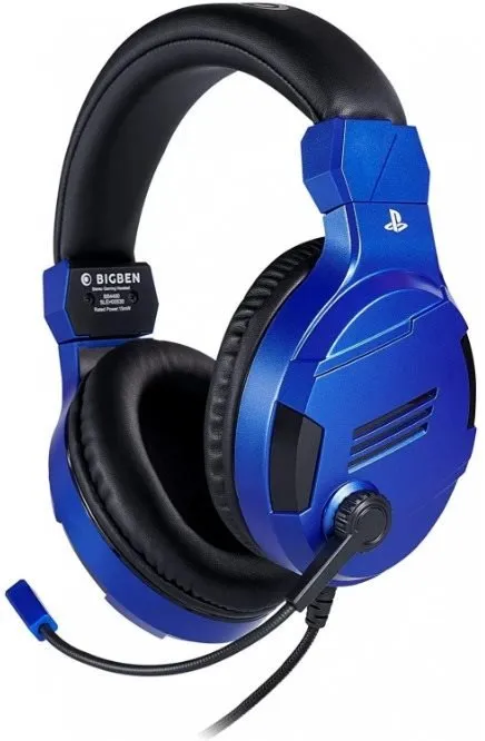 Herné slúchadlá BigBen PS4 Stereo-Headset v3 - modrý