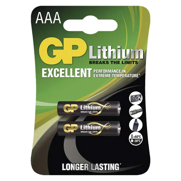 Batéria lítiová, AAA, 1.5V, GP, blister, 2-pack