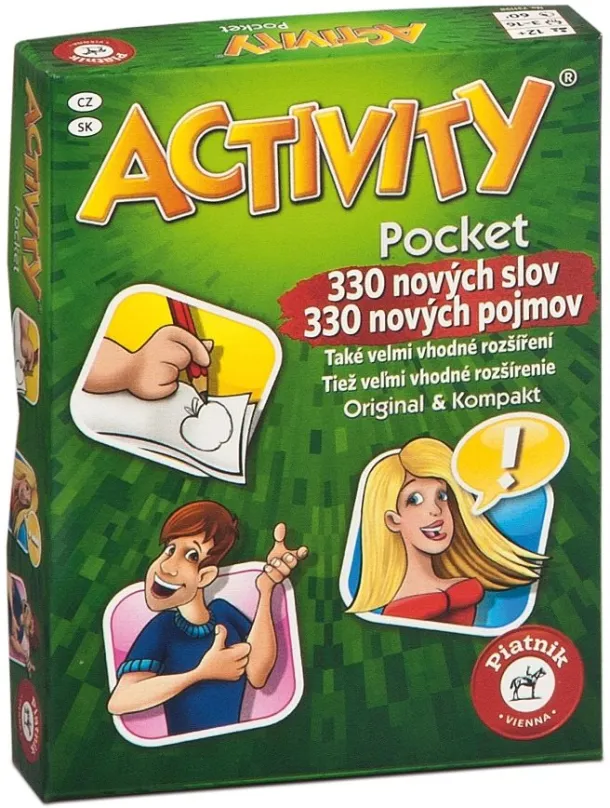 Párty hra Activity Pocket, pre 3–16 hráčov, vhodné od 12 rokov, aspoň na 60 min hranie, če