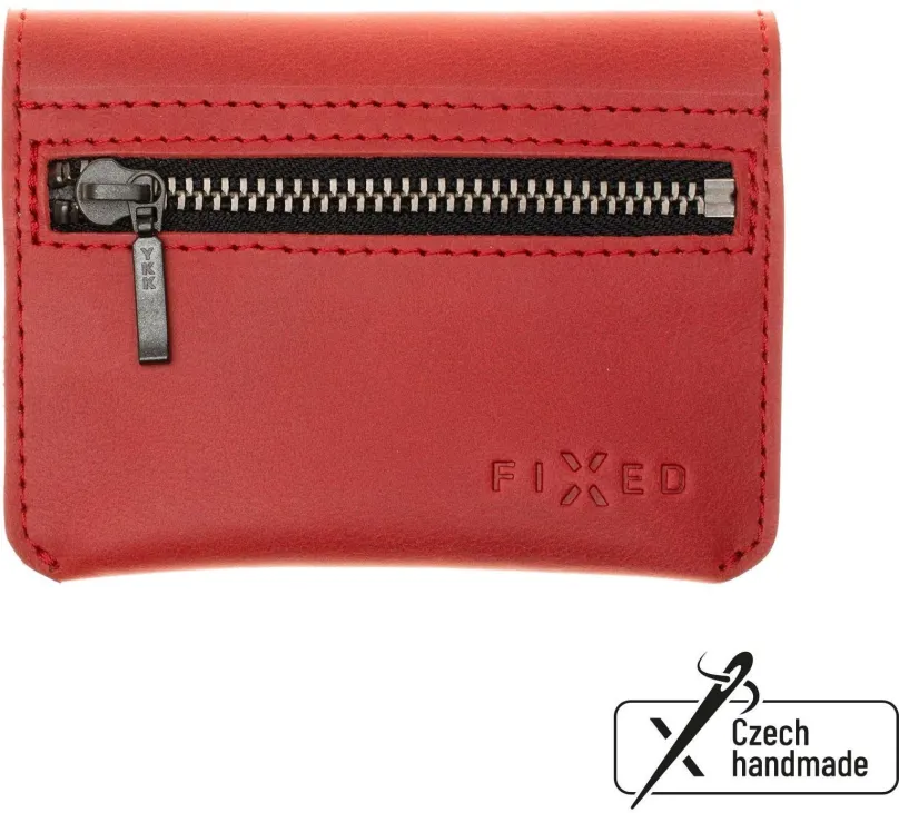 Peňaženka FIXED Tripple Wallet z pravej hovädzej kože červená