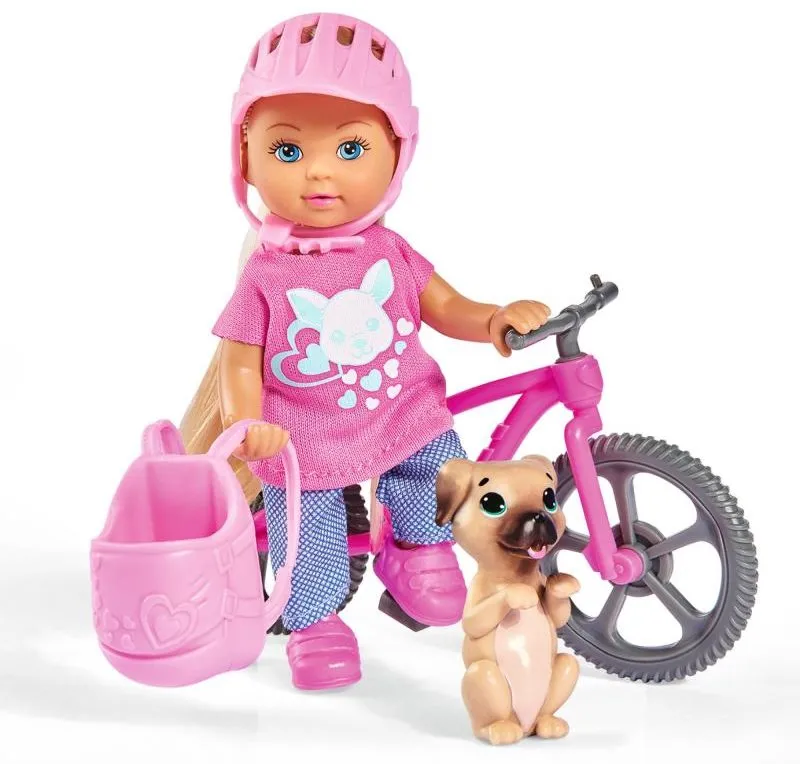 Bábika Simba Evička s bicyklom