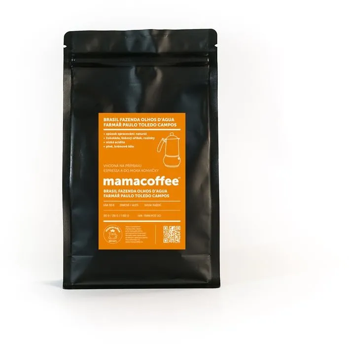Káva mamacoffee BRASIL fazenda Olhos D´Aqua, 250g, výberová, 100% arabica, pôvod Brazíl