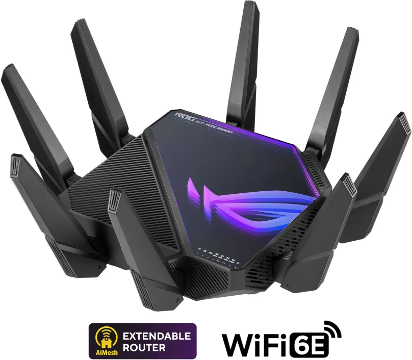 WiFi smerovač ASUS GT-AXE16000, , 802.11s/b/g/n/ac/ax až 16000 Mb/s, quad-band (2.4 GHz 14