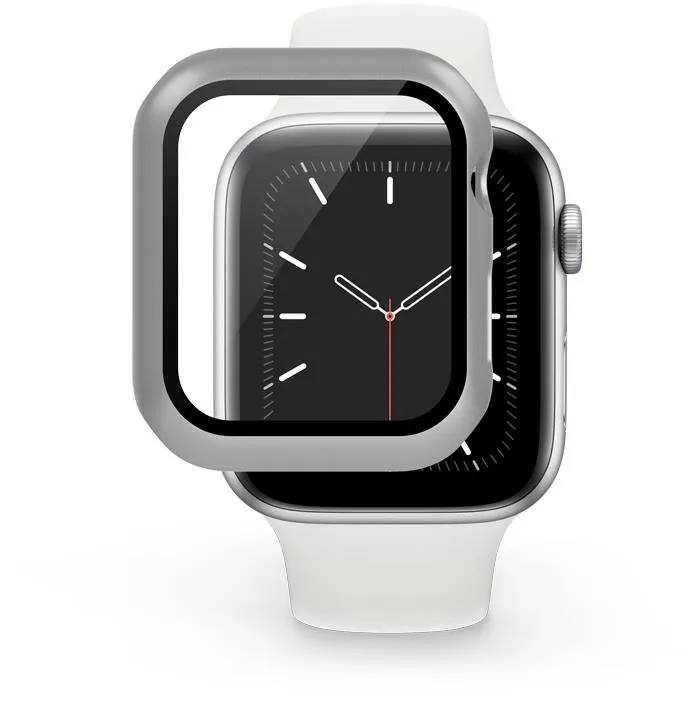 Ochranný kryt na hodinky Epico tvrdené púzdro pre Apple Watch 4/5/6/SE (44 mm) - strieborné