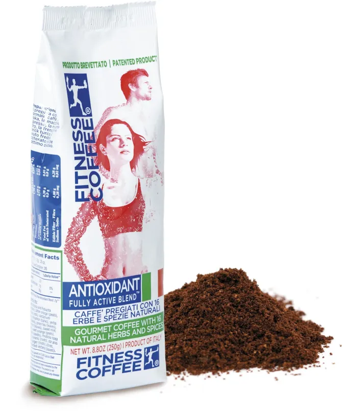 Káva FITNESS COFFEE Antioxidant Fully Active Blend, mletá, 250g, mletá, zmes kávových odr