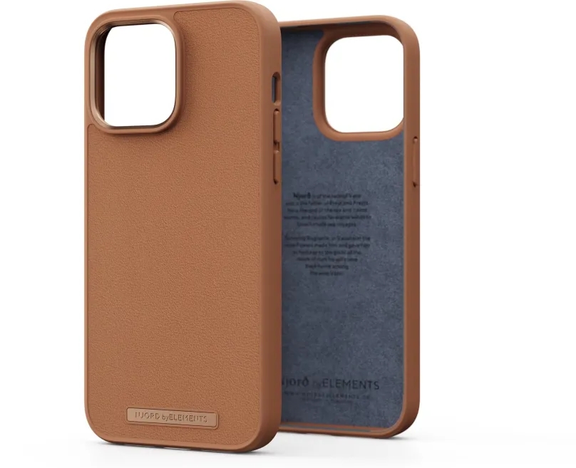 Kryt na mobil Njord iPhone 14 Pre Max Genuine Leather Case Dark Brown, pre Apple iPhone 14