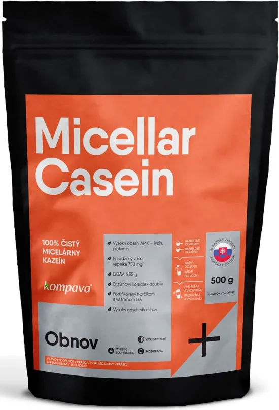 Proteín Kompava Micellar Casein 500g, čokoláda/pomaranč