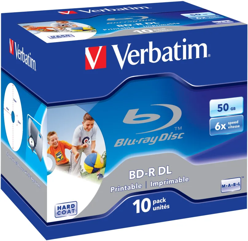 Médiá VERBATIM BD-R DL 50GB, 6x, printable, šperk case 10 ks