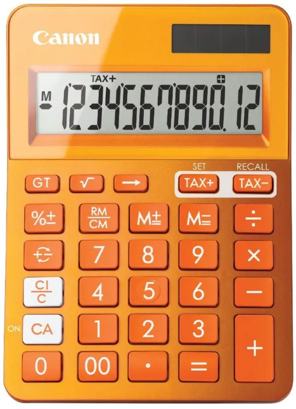 Kalkulačka CANON LS-123K oranžová, stolné, batériové napájanie, 12miestny LCD displej, odm