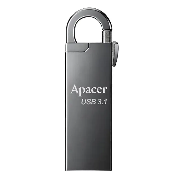 Apacer USB flash disk, USB 3.0, 16GB, AH15A, strieborný, AP16GAH15AA-1, USB A, s karabínkou