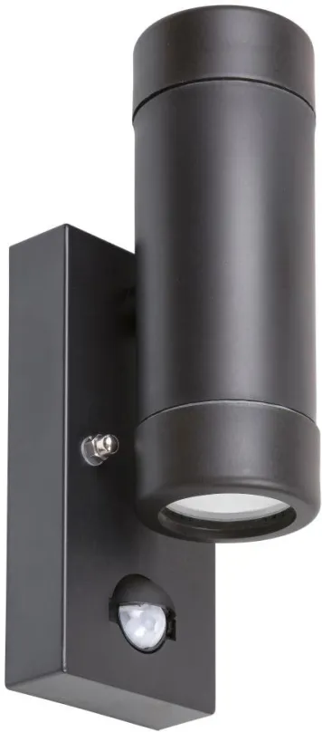 Nástenná lampa Rabalux - Vonkajšie nástenné svietidlo so senzorom 2xGU10/10W/230V Čierna IP44