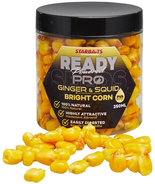 Starbaits Kukurica Bright Ready Seeds Pro Ginger Squid 250ml