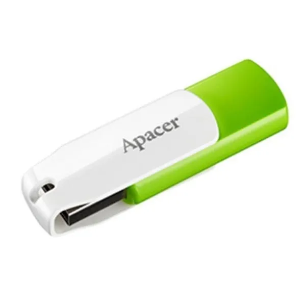 Apacer USB flash disk, USB 2.0, 32 GB, AH335, zelený, AP32GAH335G-1, USB A, s otočnou krytkou