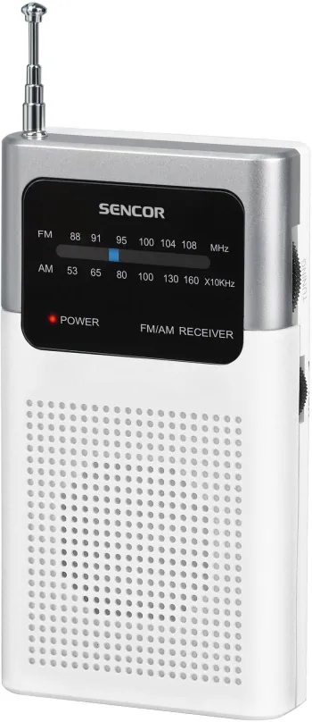 Rádio Sencor SRD 1100 W, klasické, prenosné, AM a FM tuner, výkon 0,3 W, výstup 3,5 mm Jac