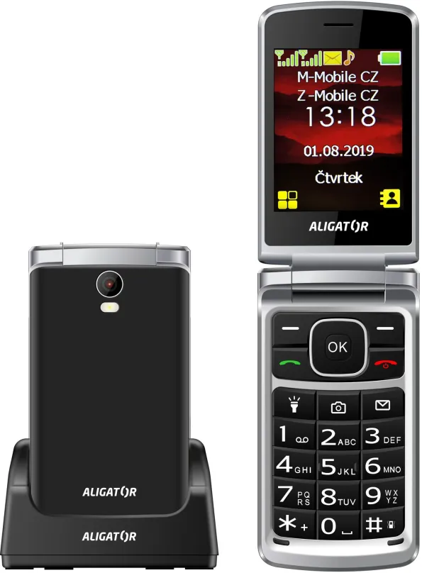 Mobilný telefón ALIGATOR V710 Senior čierna