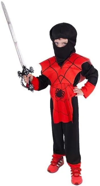 Kostým RAPPA Kostým ninja červeno-čierny 6 - 8 rokov