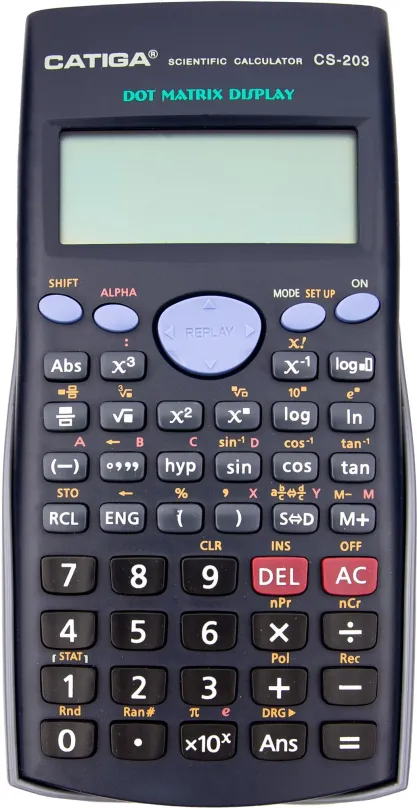 Kalkulačka CATIGA CS-203, vedecká, batériové napájanie, 12miestny bodový displej, goniomet