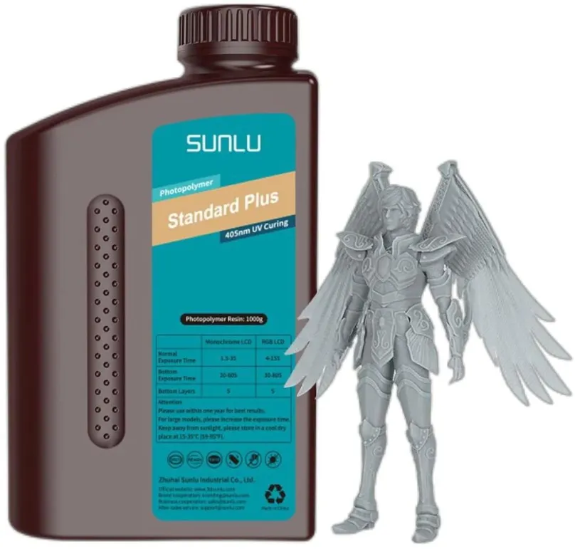 UV resin Sunlu Standard PLUS Resin Grey, šedá farba, hmotnosť 1 kg