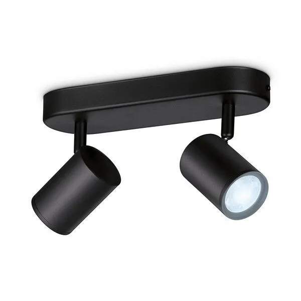 WiZ Tunable White 8719514551831 LED stropné bodové svietidlo Imageo 2x5 | GU10 | 690lm | 2700-6500K - stmievateľné, čierna