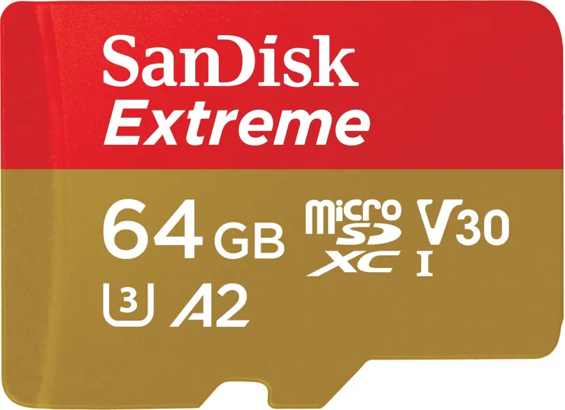 Pamäťová karta SanDisk microSDXC 64GB Extreme + Rescue PRO Deluxe + SD adaptér