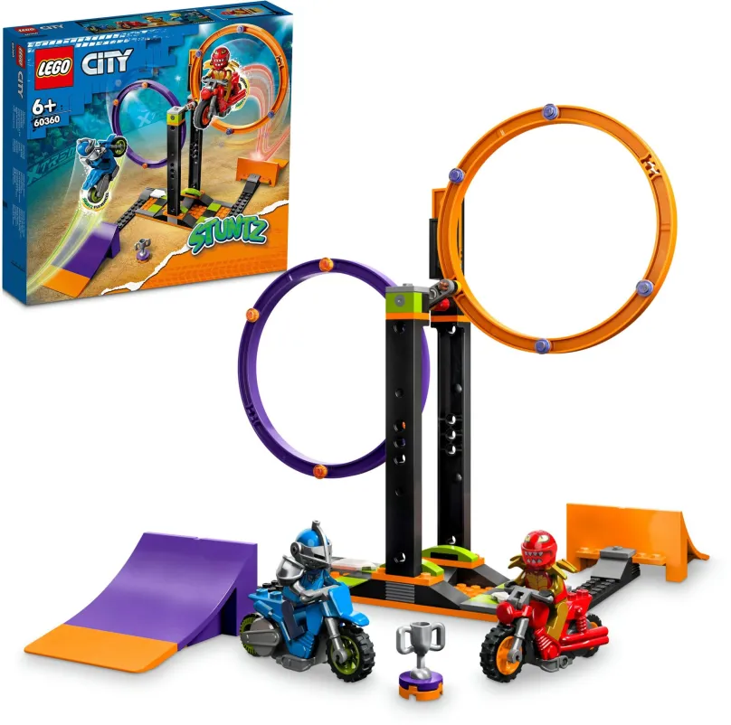 LEGO stavebnica LEGO® City 60360 Kaskadérska výzva s rotujúcimi kruhmi