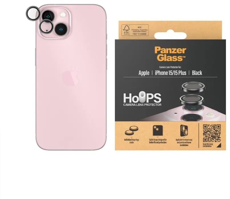Ochranné sklo PanzerGlass Camera Protection Rings Apple iPhone 15/Plus - Hoops Rings