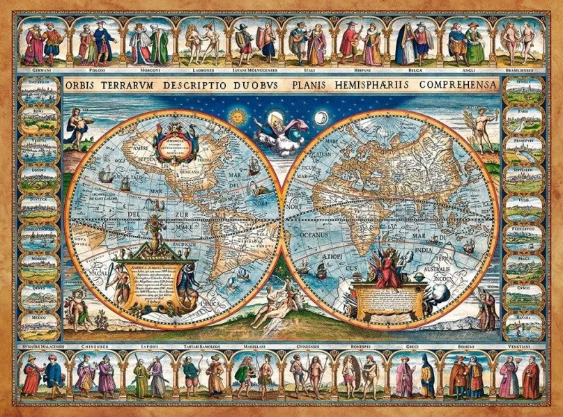 Puzzle Castorland Puzzle Mapa sveta r.1639, 2000 dielikov
