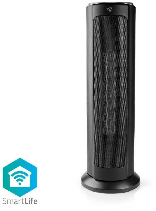 Ventilátor NEDIS Wi-Fi šikovný stĺpový ventilátor s vykurovacím telesom WIFIFNH10CBK
