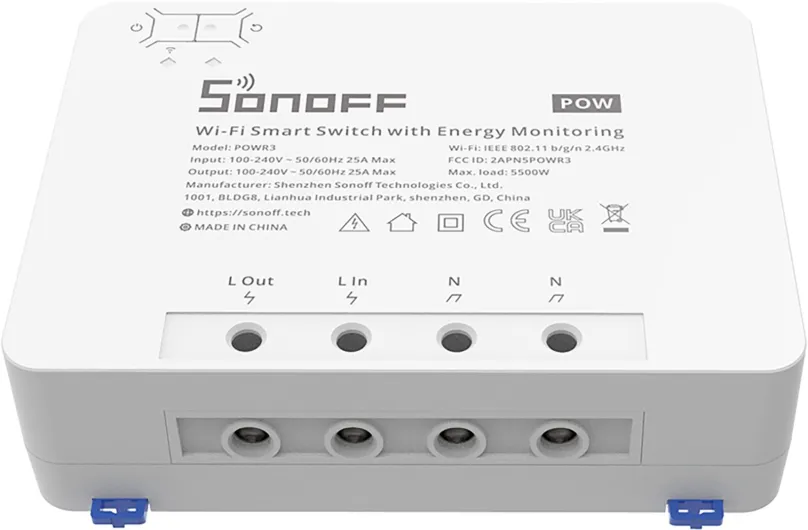 WiFi spínač Sonoff POWR3 Wi-Fi Smart Switch pre Power ON/OFF, pre elektroinštalácie a ovlá