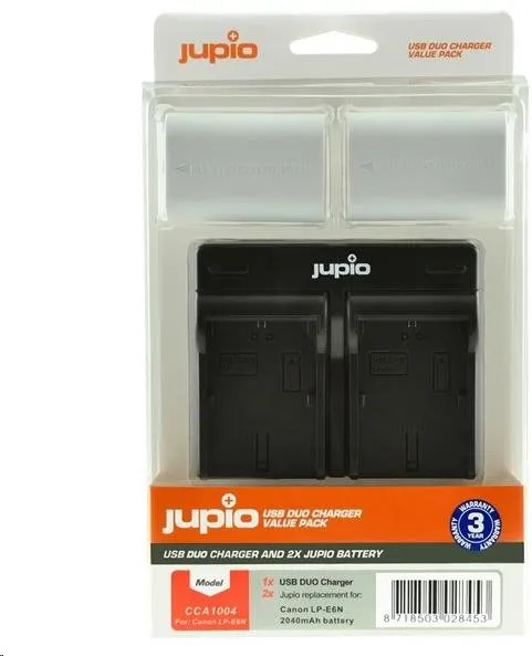 Batéria pre fotoaparát Jupio set 2x LP-E6N 2040 mAh + Dual Charger pre Canon