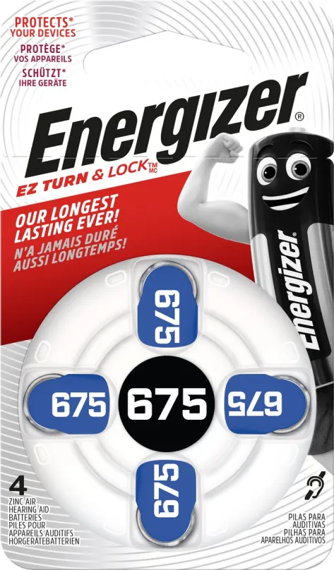 Gombíková batéria Energizer 675 DP-4 pre audioprotetiku