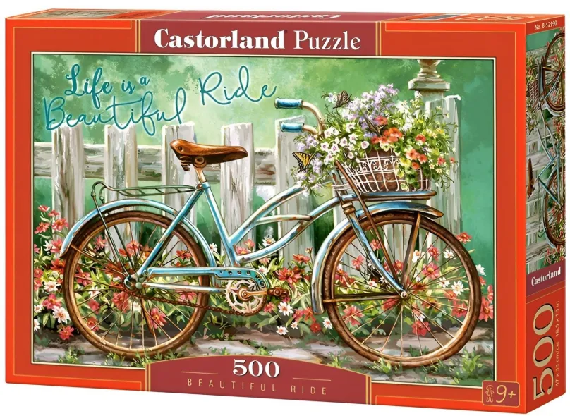 Puzzle CASTORLAND Puzzle Bicykel s kvetinou 500 dielikov