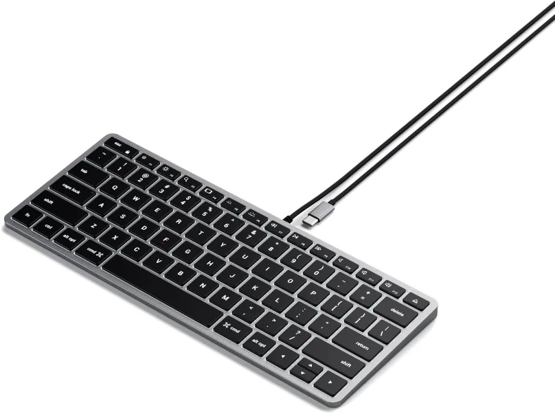 Klávesnica Satechi Slim W1 USB-C BACKLIT Wired Keyboard - Space Grey - US
