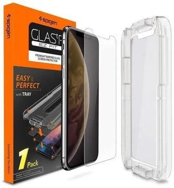 Ochranné sklo Spigen Glas.tR EZ Fit iPhone XR, pre Apple iPhone 11 a iPhone Xr, tvrdosť 9H