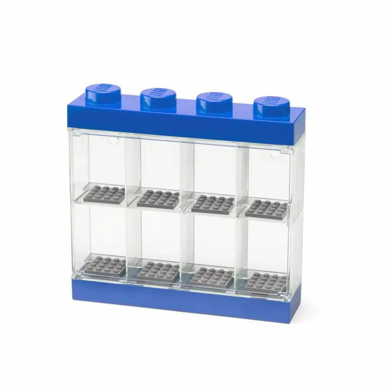 Úložný box LEGO zberateľská skrinka na 8 minifigúrok - modrá